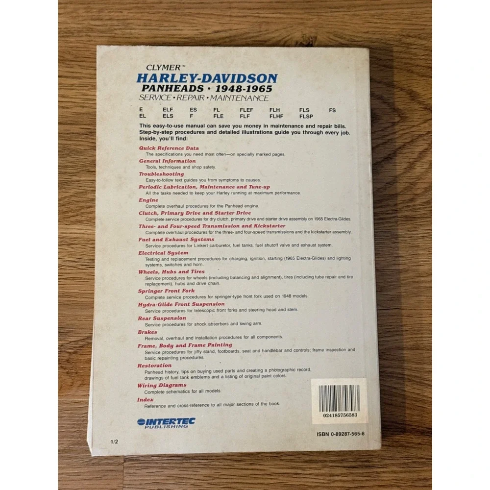 🏍️ Clymer Harley-Davidson Panheads 1948-1965 Service Repair Manual M418